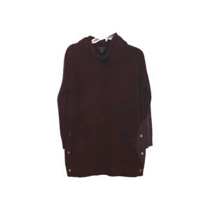 Tahari Tunic Turtle Neck Ribbed Knit  Magenta 3/4 Sleeves Size Small